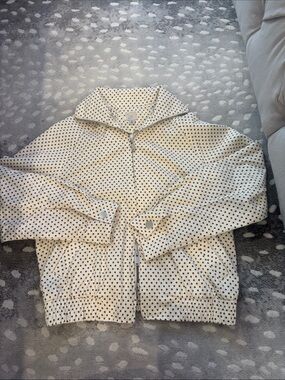 Target Cream and Black Polka Dot Bomber Jacket